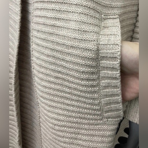 Mantovani Studio 100% Cashmere sweater Duster M Tan Beige Italian Italy Ribbed - Picture 7 of 15
